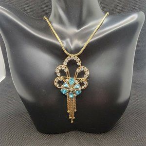 Dennis Cogdell design Pendant M&S 12k G.F. Austria Crystal. P. NAPiER Necklace